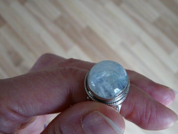 10c Moonstone Wide Band Ring, Size 6 - image 4