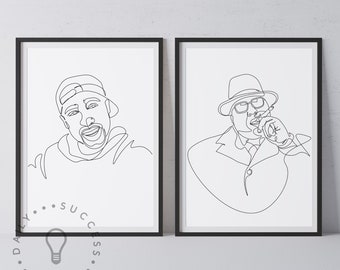 T570 Hot Biggie Smalls BIG 2Pac Tupac Black White Star Classic Poster Art Print