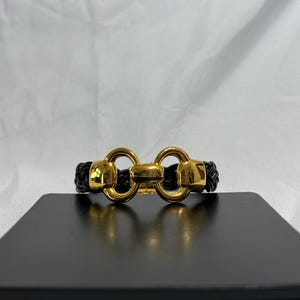Bronze Milor Italy Black Braided Leather Bracelet