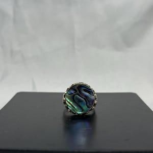 Samuel B. 925 Sterling Silver Abalone Shell Swirl Filigree Ring Made In Indonesia