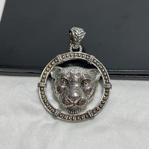 JAI by John Hardy 925 Sterling Silver and 14K Gold Citrine Leo Leopard Enhancer Pendant Charm Made In Thailand
