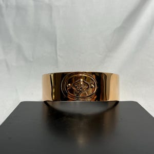 Bronze Milor Italy Vintage Tone Heavy Thick Bracelet Working Lock Circa 1990S Italian Modern Rose Gold