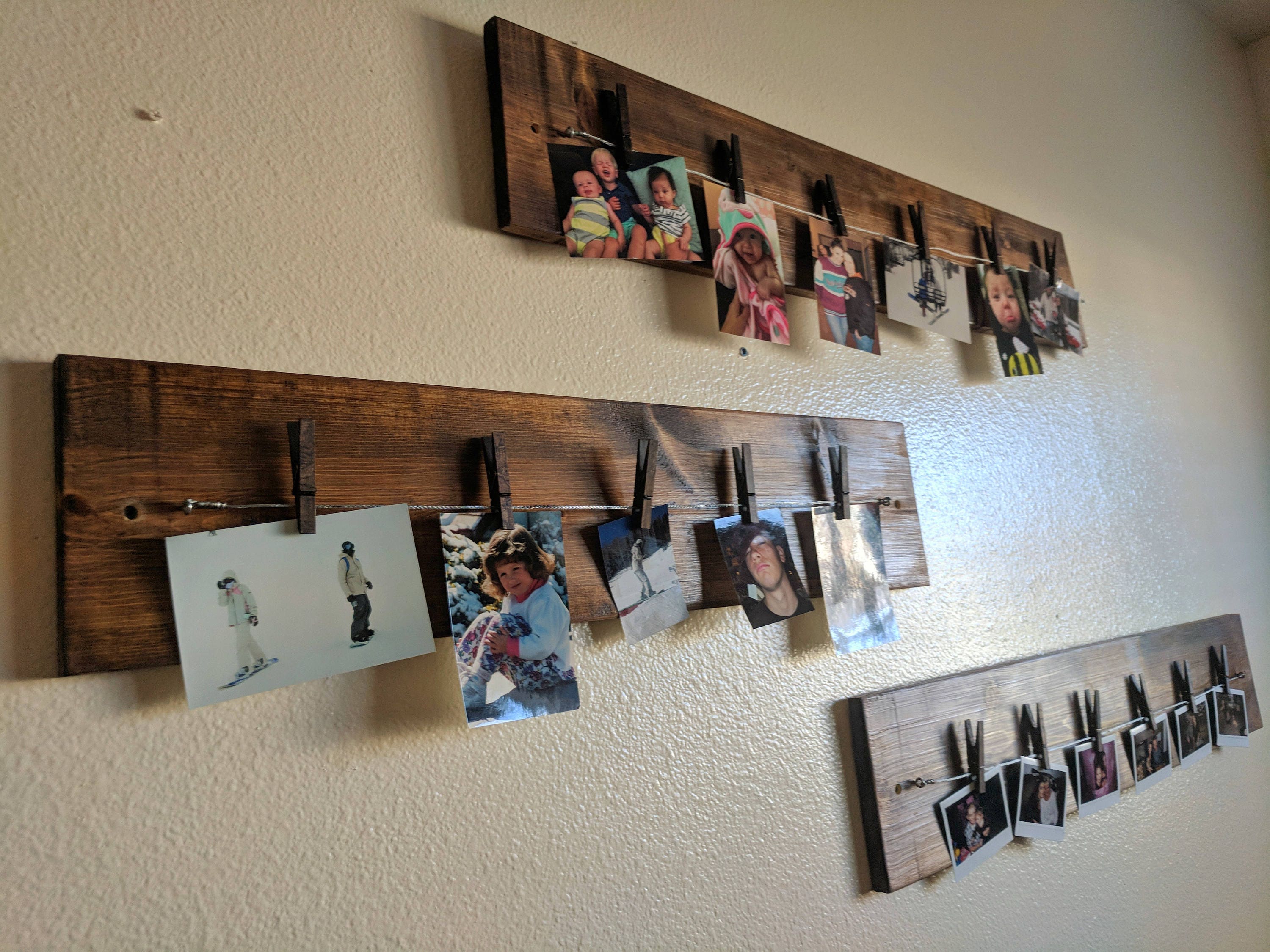 Wood Board for Photo Picture Display Clothespin Hanging for Etsy
