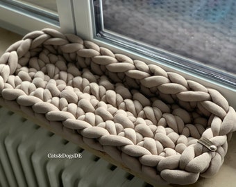 Veganes Katzenbett für Fensterbank BIO BAUMWOLLE/Katzenkorb/ Katzenliege/Katzenmatte/Hundebett/Catbed/Catbed for windowsill/Dogbed/Petbed