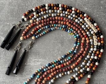 Hondenfluitband/hondenfluitje/fluitband/hondentraining/houten kralen/koord/sleutelhanger/komhanger/naam gepersonaliseerd