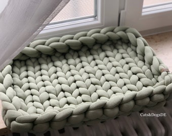 Cat bed ORGANIC cotton/cat basket/dog bed/dog basket/cat lounger/dog mat/catbed/dogbed/petbed/dogrug cotton ECO Cotton