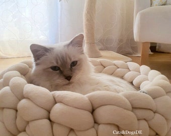 Vegan cat bed/dog bed made of cotton/cat basket/dog basket/cuddle basket/cat bed/dog bed/dog bed/cat bed Cottonrope