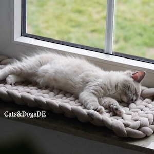 Veganes Katzenbett für Fensterbank/Fensterbankbettchen/ Katzenliege/Katzenmatte/Hundebett/Catbed/Catbed for windowsill/Dogbed/ petbed Bild 1