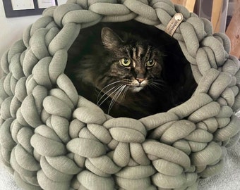 Kattengrot/Hondengrot/ECO/Kattenhuis/Hondenhuis/Knuffelige Grot/Catcave/Dogcave/Kattenbed/Hondenbed Katoen/BIO Katoen