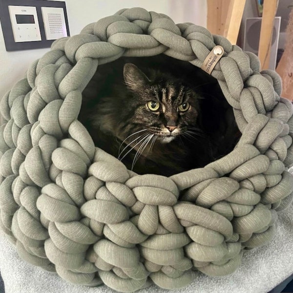 Katzenhöhle/Hundehöhle/ECO/Katzenhaus/Hundehaus/Kuschelhöhle/Catcave/Dogcave/Catbed/Dogbed Baumwolle/BIO Cotton