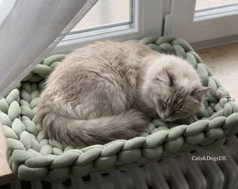Organic cotton cat bed/cat basket/dog bed/dog basket/cat lounger/dog mat/catbed/dogbed/petbed/dogrug cotton ECO Cotton