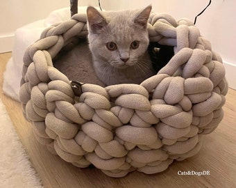 Cat bed VEGAN/dog bed/cat basket/dog basket/cuddly cave/Catbed/Dogbed/Catcave/Dogcave/Cathouse/Doghouse/Cotton/BIO Cotton