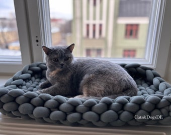 Cat bed BIO cotton/cat basket/dog bed/dog basket/cat lounger/dog mat/catbed/dogbed/petbed/dogrug cotton ECO Cotton