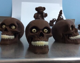 Chocolate skulls cake topper set 2 Till Death Do Us Part Mr And Mrs Gothic Wedding Topper Skeleton