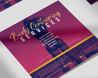 Body Contouring social media flyer, instagram post, spa services, beauty branding editable template
