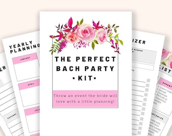 Bachelorette Planning Guide | 34 digital printable worksheets