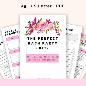 Bachelorette Planning Guide | 34 digital printable worksheets