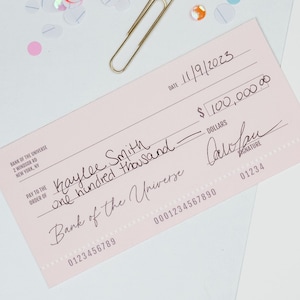 Cheques en blanco de manifestación editables, cheques de prosperidad, tableros de visión, ley de atracción, imprimible digital