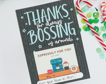 Boss Christmas gift,  Last minute printable holiday gift, manager gift, boss thank you, supervisor gift from team