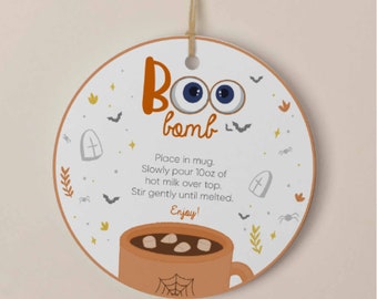 Boo bomb Printable Tag Designs for Halloween DIY treat bags, gifts, digital download