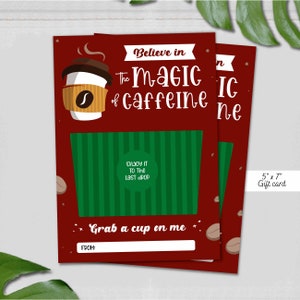 Support staff appreciation gift, team member gift card holder, gift for him, gift for her, coffee christmas printable gift