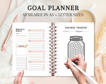 2022 New Year Goal Planner, Resolutions, Printable bundle