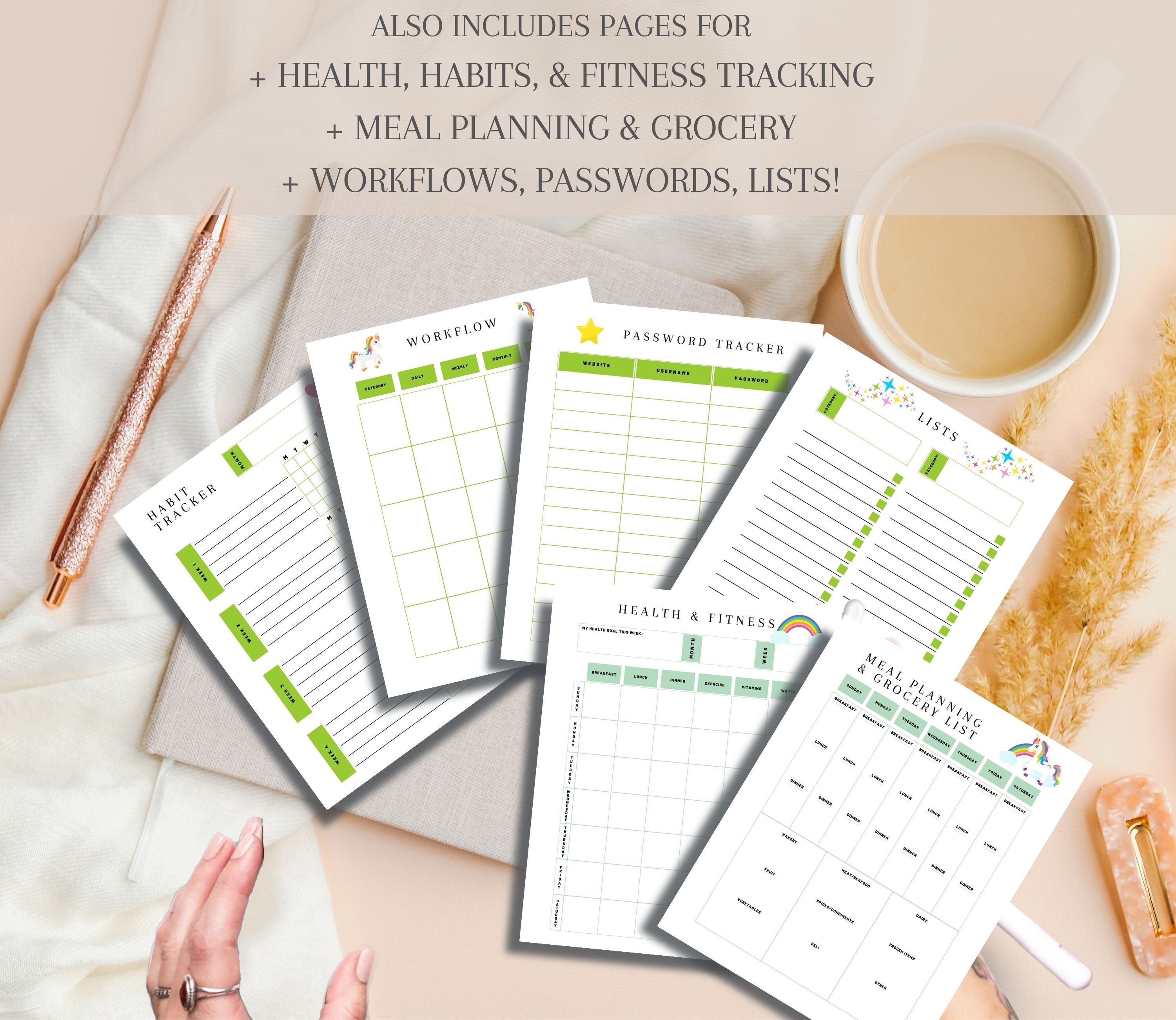 Daily Planner Printable Set 2021 Planner Inserts LTR A4 A5 - Etsy