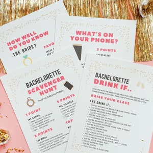 Bachelorette Party Games, Bach Activities, Naughty scavenger hunt printable bundle