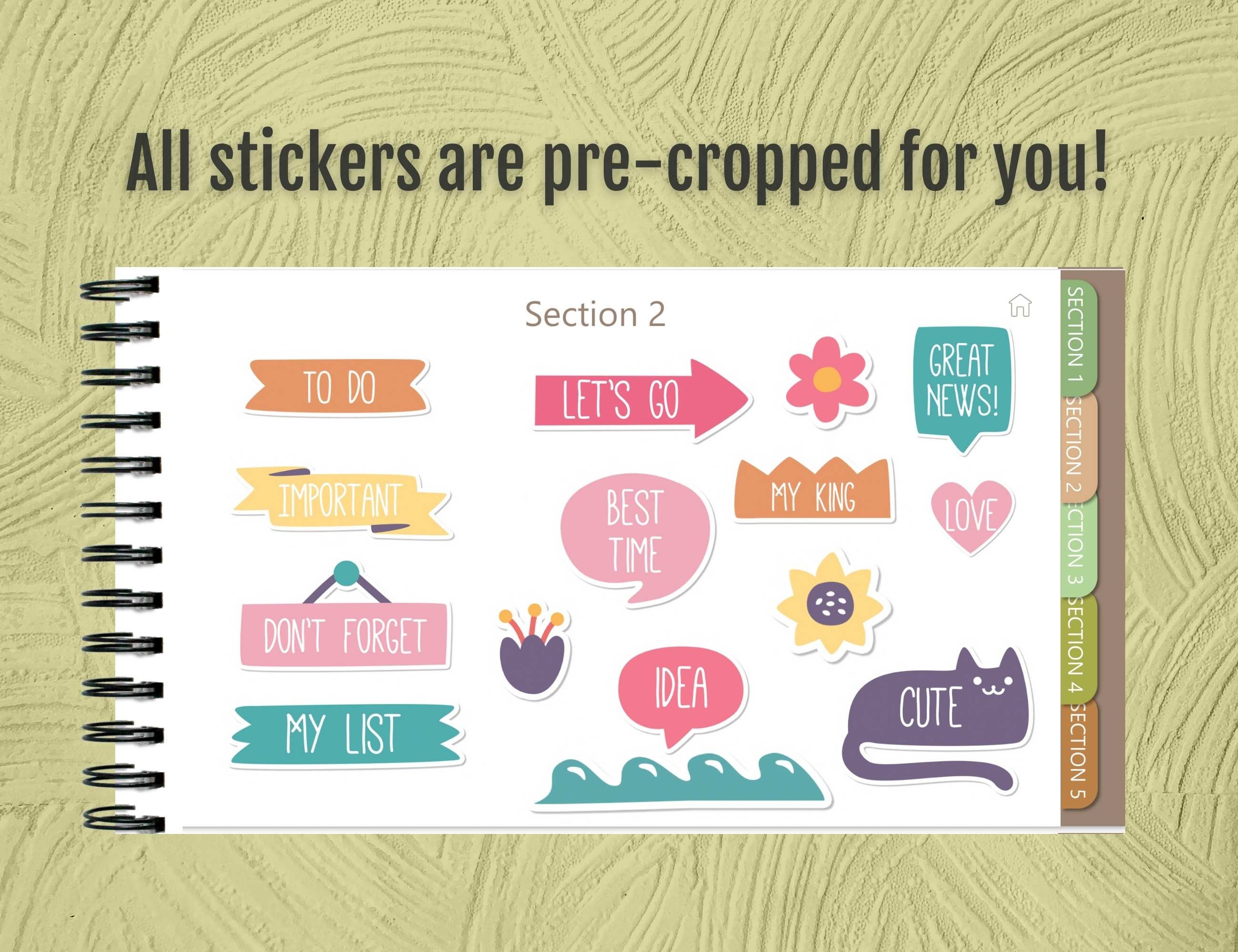 100+ Goodnotes Digital Stickers for Work, School, Precropped With ...