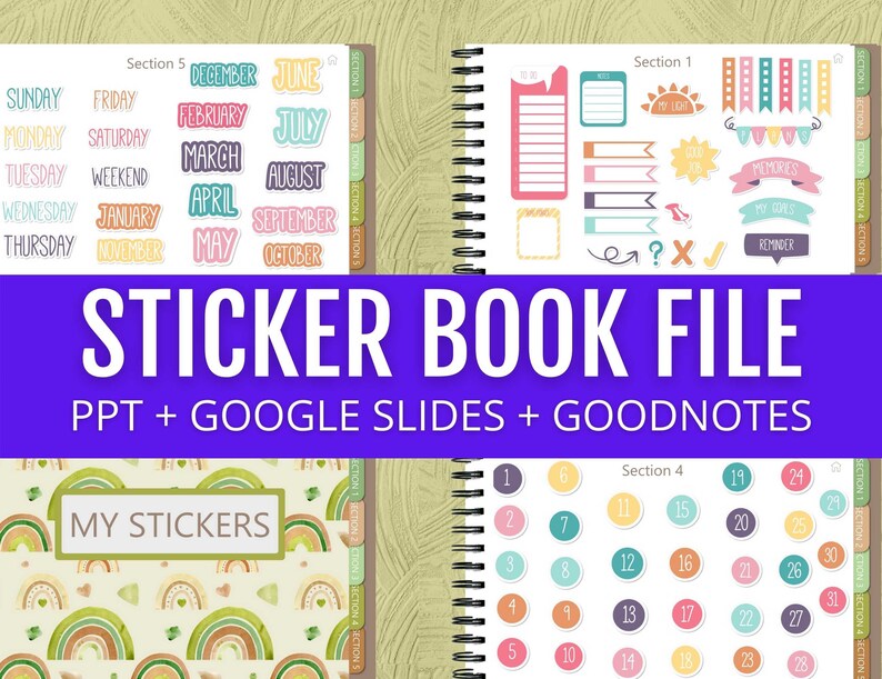 Digital Sticker Book for PPT, 100+ Individual Png Files for Work ...