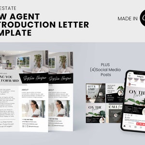 New Agent Introduction Flyer for Real Estate, Canva Realtor Branding Templates, Brokerage Change image 1