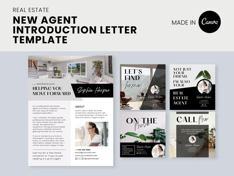 New Agent Introduction Flyer for Real Estate, Canva Realtor Branding Templates, Brokerage Change image 3