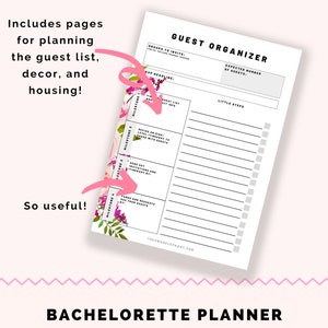 Bachelorette Planning Guide 34 digital printable worksheets image 2