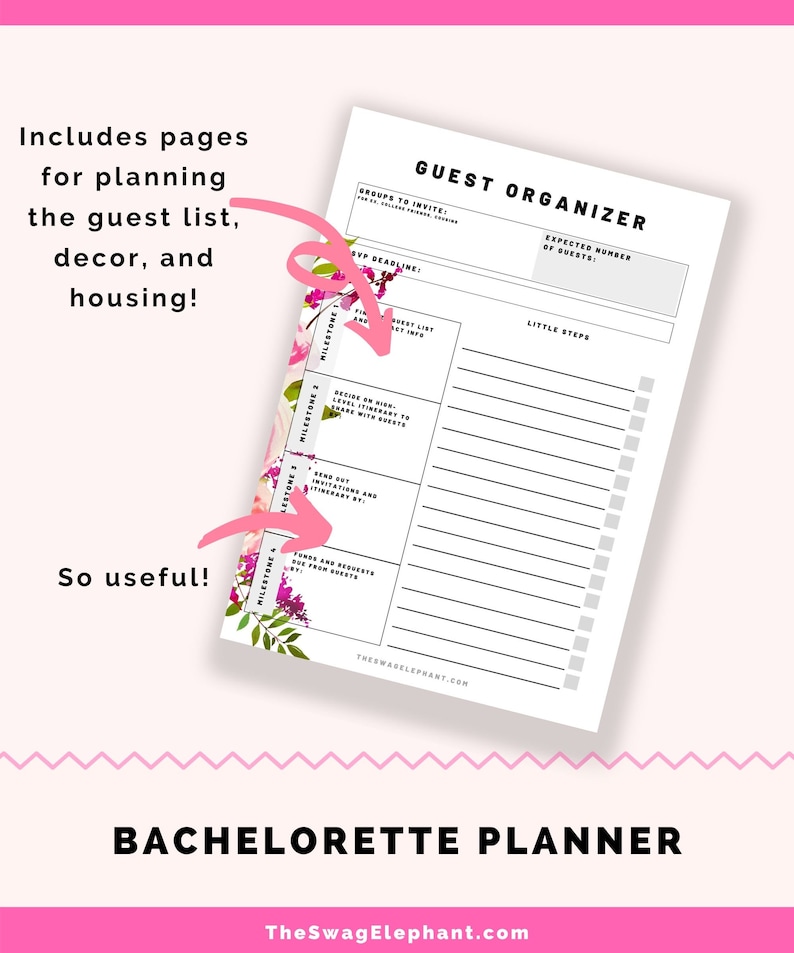 Bachelorette Planning Guide 34 digital printable worksheets image 2