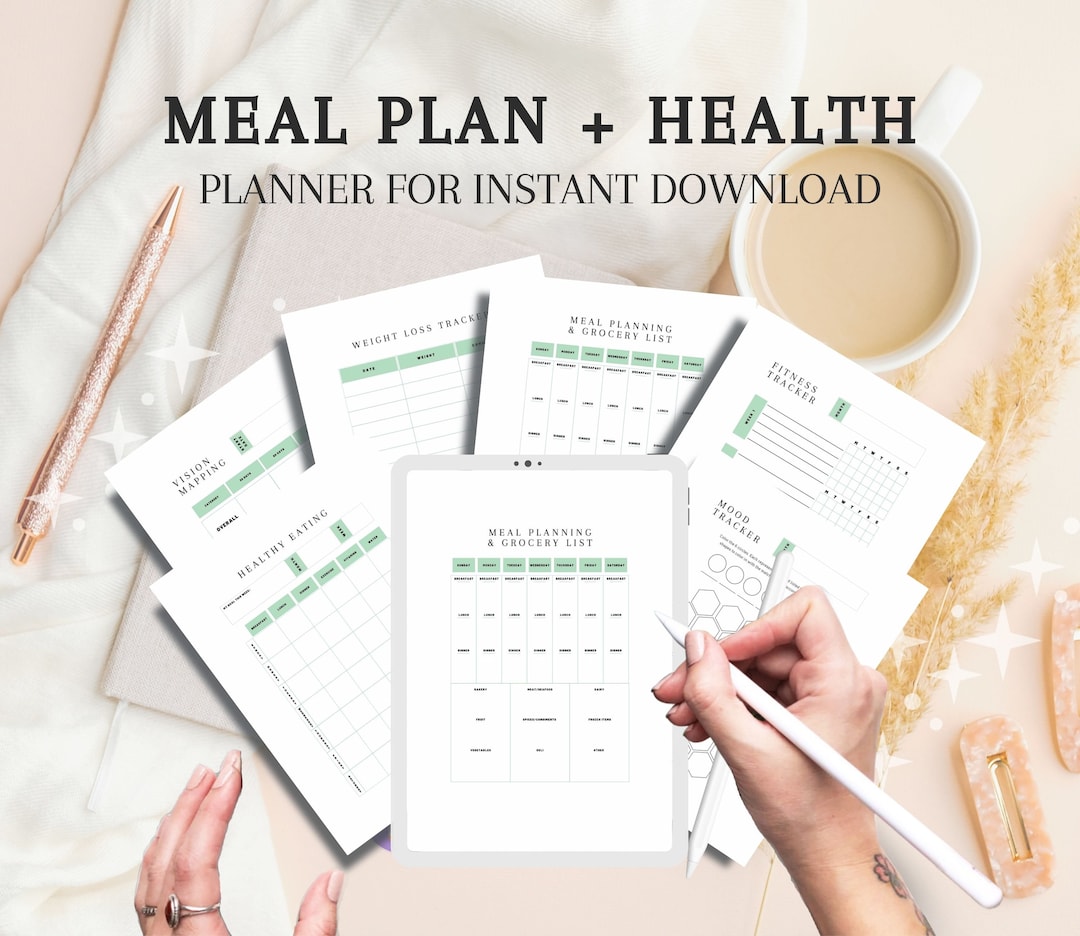 Meal Plan and Healthy Eating Printable Bundle, 11 Worksheets - Etsy