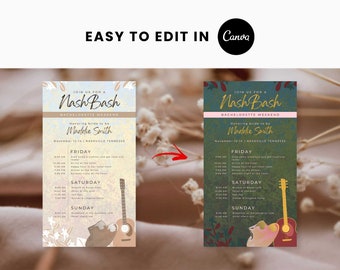 Digital Nashville Bachelorette Itinerary Nash Bash Etsy 日本