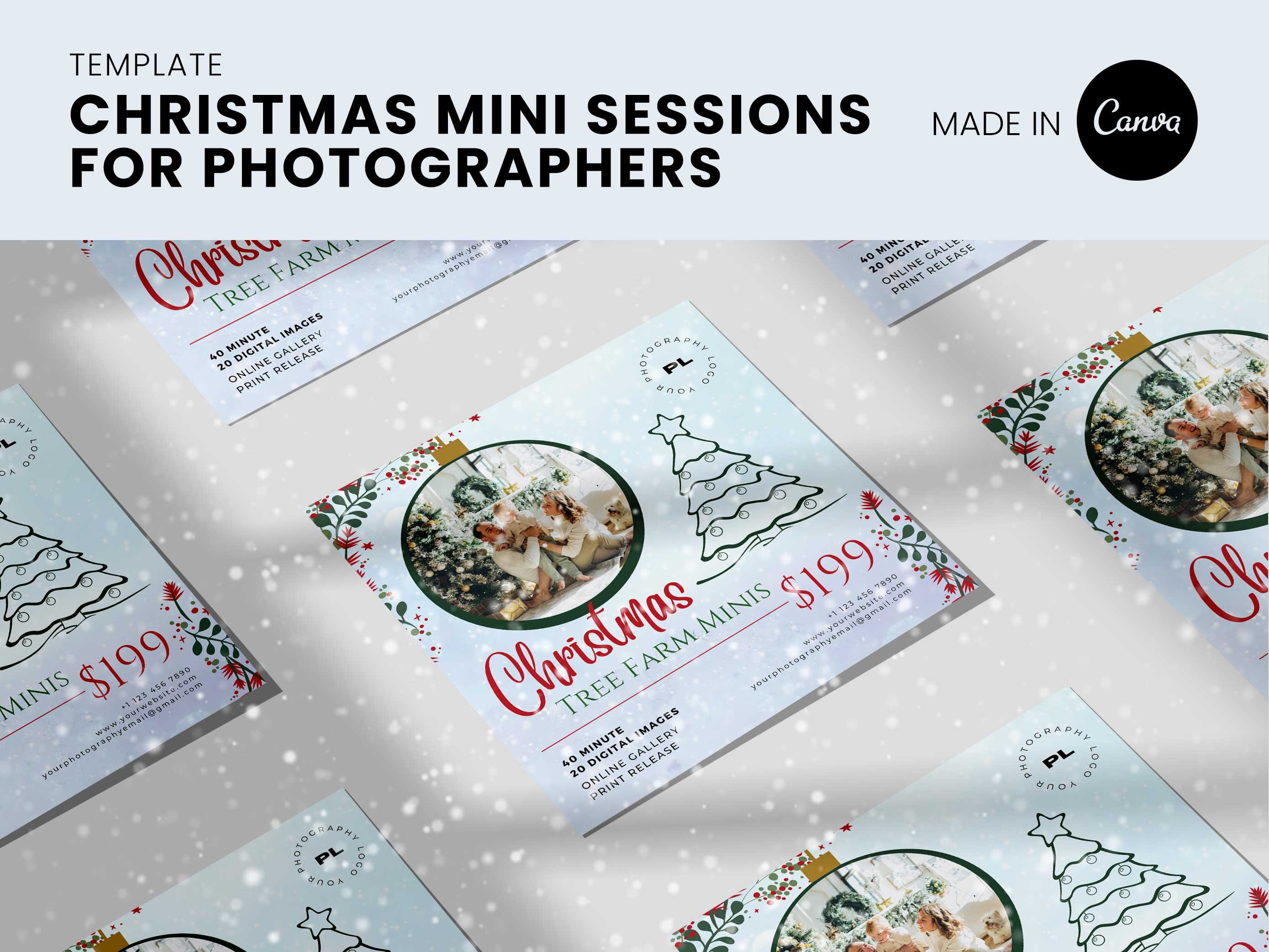 Tree Farm Mini Session Templates for Photographers, Christmas Minis ...