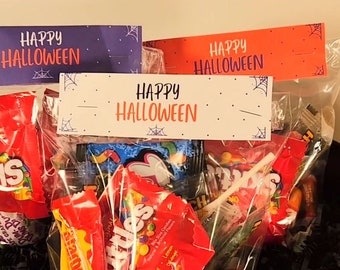 Topper de bolsa de golosinas de Halloween, archivo simple y lindo para etiquetas de bolsas de golosinas de Halloween