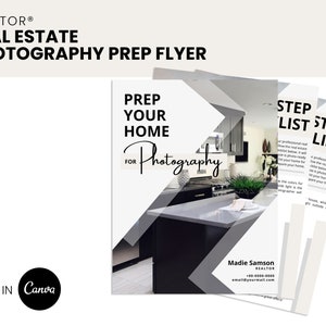 Photography Prep Flyer for Listing Agent Real Estate, Canva Realtor Marketing Template for Sellers Agent