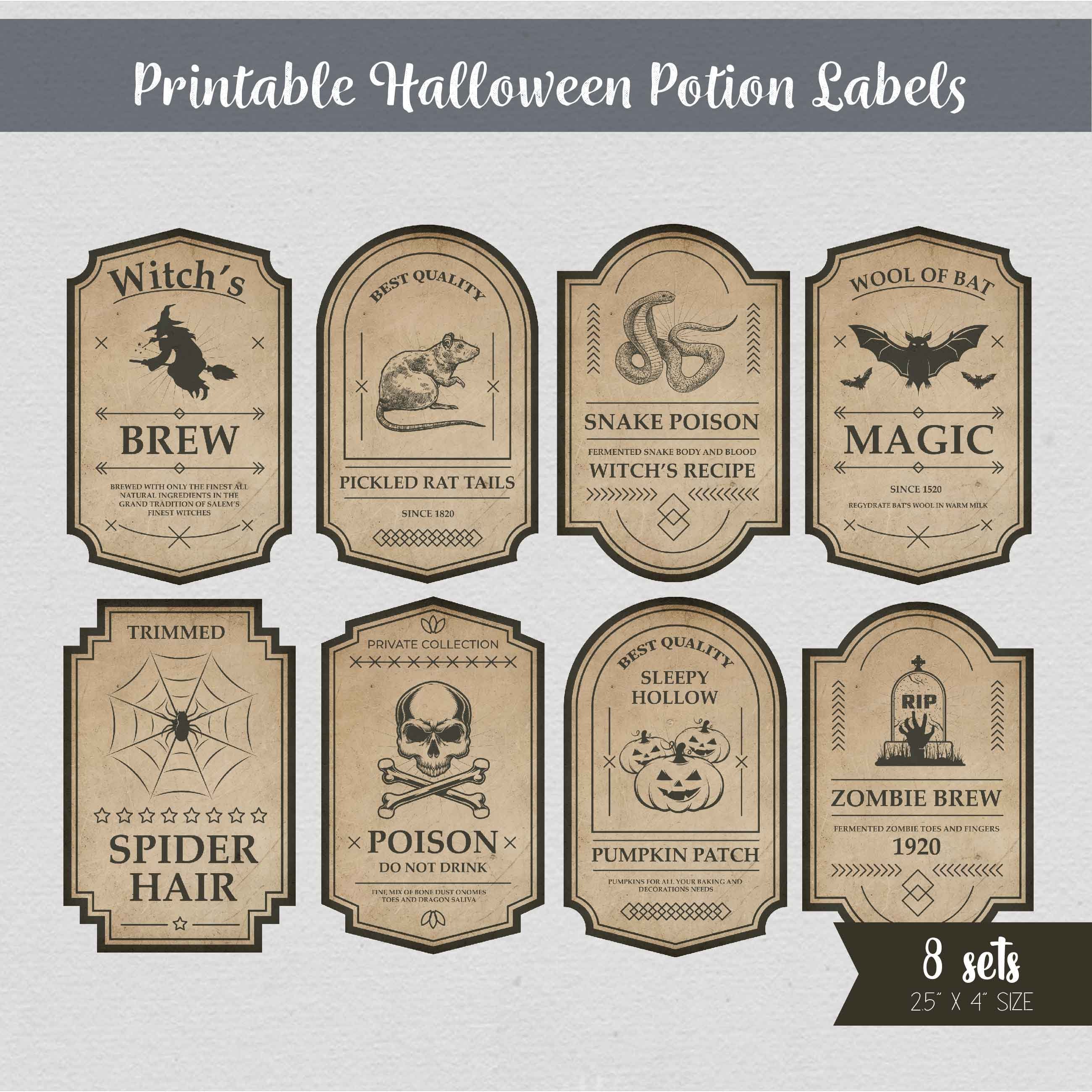 Mini Potion Bottle Labels, Doll House, Realistic Handmade Labels,wizard  Party Decoration, Apothecary Jar, Printabe, Potion Tags, Stickers (Instant  Download) - E…