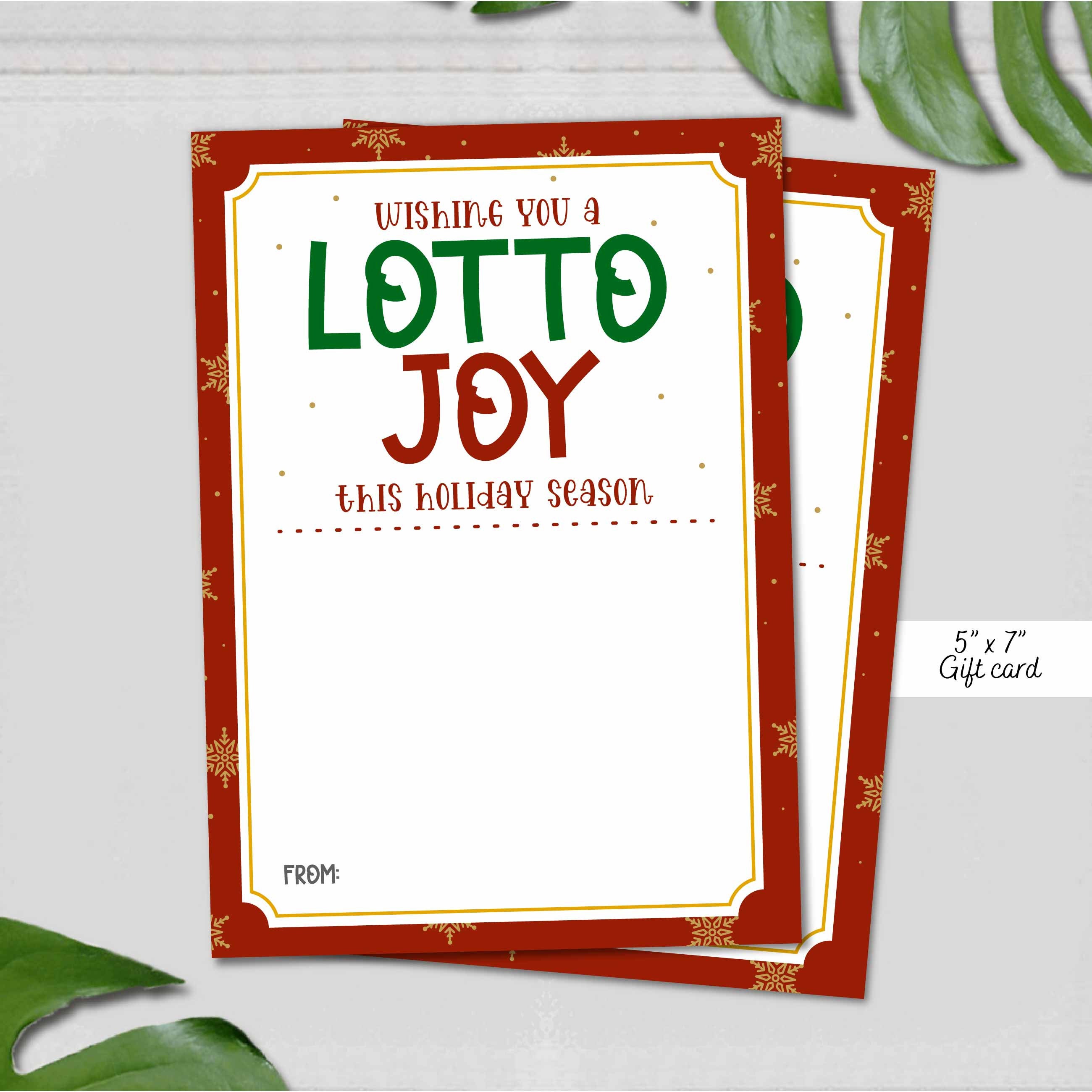 Lottery Ticket Gift Card Holder Printable Ticket Gift - Etsy