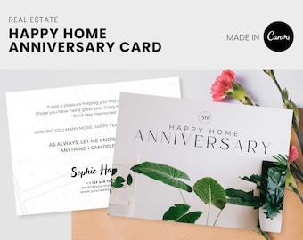 Home Anniversary Postcard for Real Estate, Canva Realtor Branding Templates