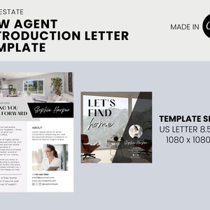 New Agent Introduction Flyer for Real Estate, Canva Realtor Branding Templates, Brokerage Change image 2