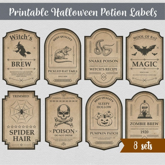 halloween apothecary labels