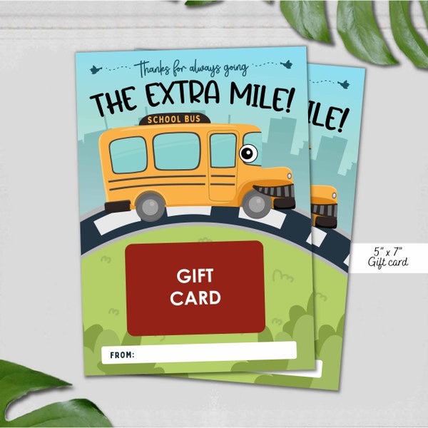 Bus driver gift card holder, bus driver appreciation gift tag, holiday printable gift tag