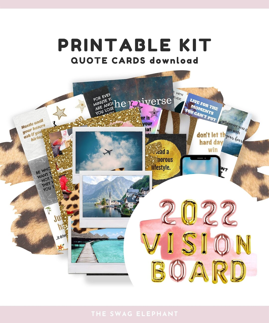 2022 Vision Board Printable Quote Kit With Digital Worksheets - Etsy