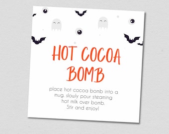 Halloween Hot Cocoa Bomb Printable Designs for DIY treat bags gifts