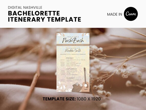 Digital Nashville Bachelorette Itinerary Nash Bash Etsy 日本