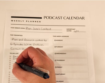 Podcast planner bundle, podcast kit, podcast template, launch podcast, digital guide, fillable