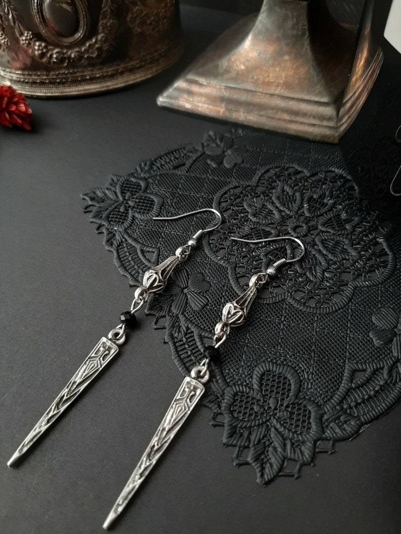 Boucles d'oreilles gothiques Boucles d'oreilles royales, baroques, gothiques, boucles d'oreilles romantiques, equinoxart image 3